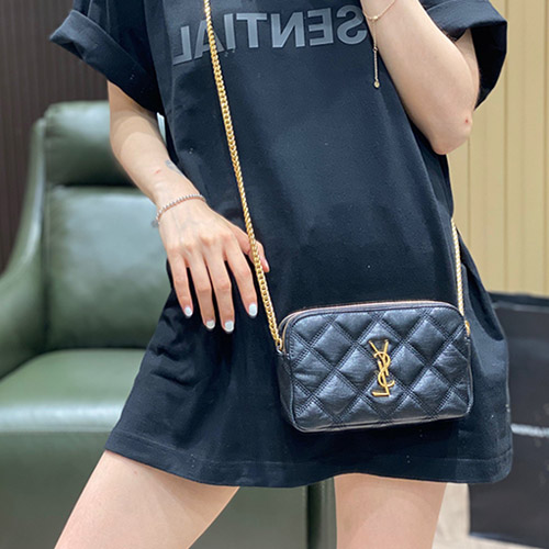 입생로랑 베키 더블 지퍼 체인 숄더백 608941