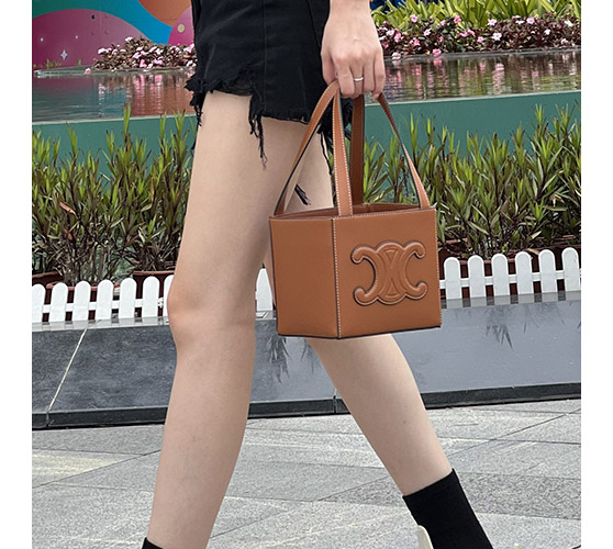 셀린느 큐브백 퀴르 트리오페 카프스킨 탄 199202