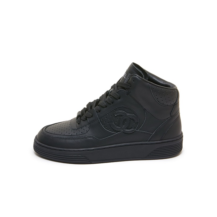 샤넬 여성 블랙 하이탑 스니커즈 - Chanel Womens Black Sneakers - chs7370x