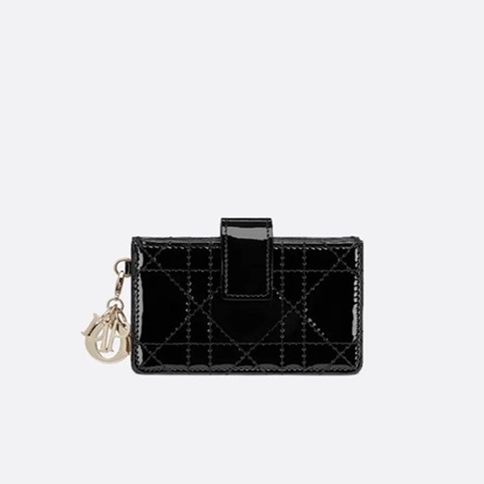 디올 여성 블랙 카드 지갑 - Dior Womens Black Jasmine Wallet - diw7183x