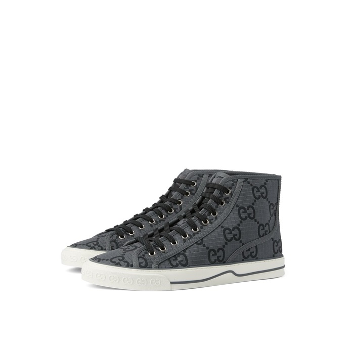 구찌 남성 그레이 테니스 하이탑 스니커즈 - Gucci Mens Tennis Sneakers - gus7117x