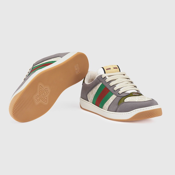 구찌 남/녀 GG 스크리너 그레이 스니커즈 - Gucci Unisex Gray Sneakers - gus5597x