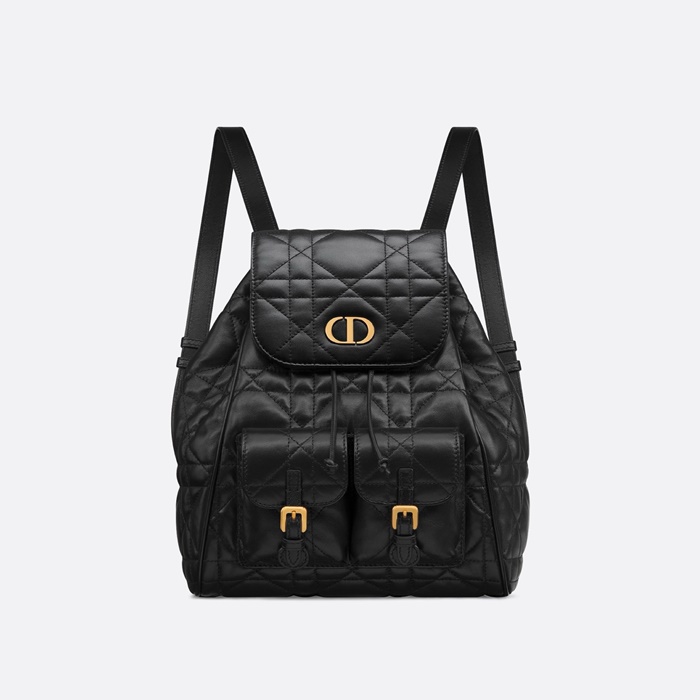 디올 카로 미디엄 백팩 매크로까나쥬 카프스킨 블랙 M6301UNOZ - Dior Caro Medium Backpack Macrocannage Calfskin Black