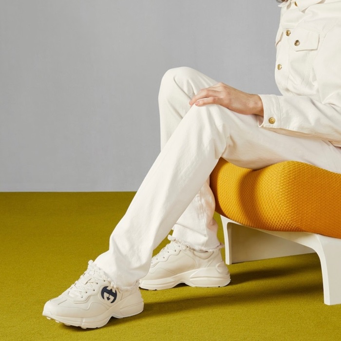 구찌 남/녀 화이트 라이톤 스니커즈 【매장-140만원대】 - Gucci Unisex White Sneakers - gu5108x