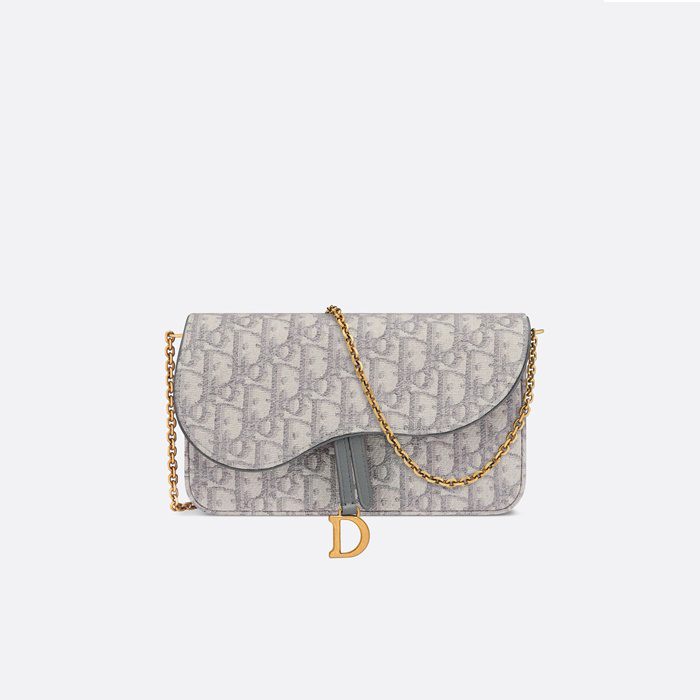 디올 새들 장지갑 그레이 디올 오블리크 자카드 S5614CTZQ - Dior Saddle Wallet Grey Dior Oblique Jacquard