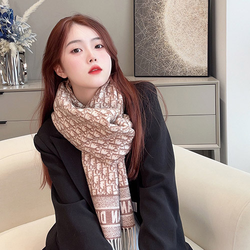 디올 여성 오블리크 머플러 [100% 캐시미어] 35DOB200I608 - Dior Oblique Scarf