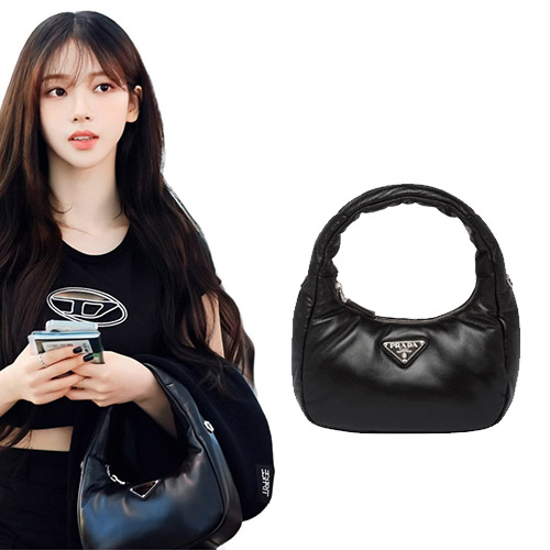 프라다 소프트 패딩 나파 레더 미니백 블랙 1BA384