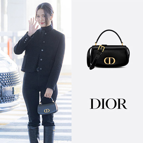 DIOR 디올 30 Montaigne Avenue 스몰 탑 핸들백 M9370UNQA_M900 블랙핑크 지수