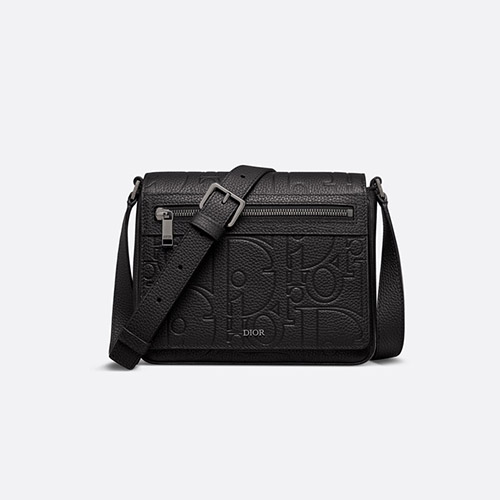 디올 메신저백 플랩 디올 그래비티 레더 그레인드 카프스킨 블랙 1ESPO329LLG - Dior Messenger Bag with Flap Dior Gravity Leather Grained Calfskin Black