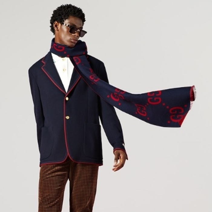 구찌 남/녀 네이비 머플러 - Gucci Unisex Navy Muffler - acc7760x