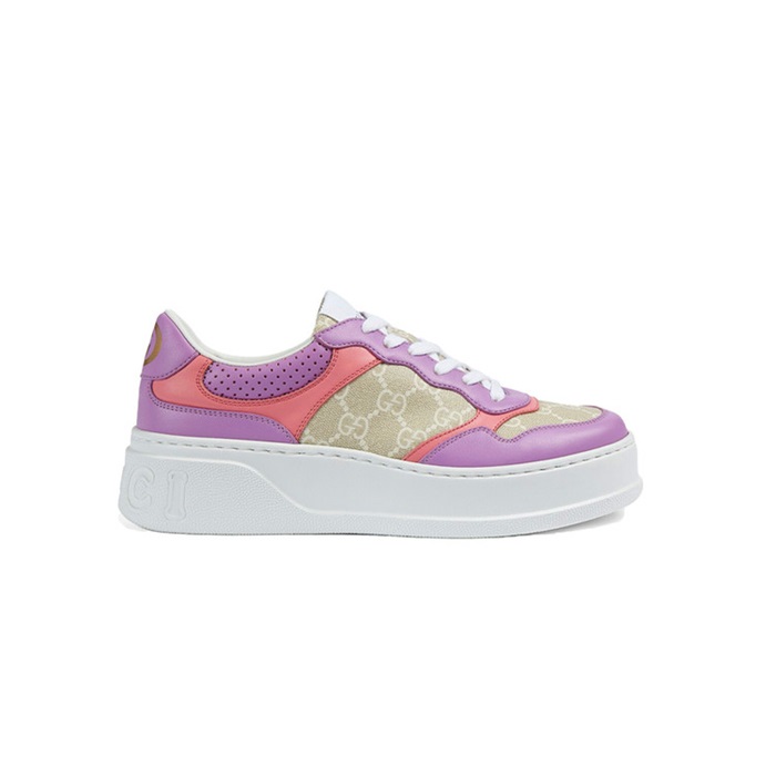 구찌 남/녀 GG 슈프림 캔버스 핑크/퍼플 스니커즈 【매장-140만원대】 - Gucci Unisex Pink Sneakers - gu5023x