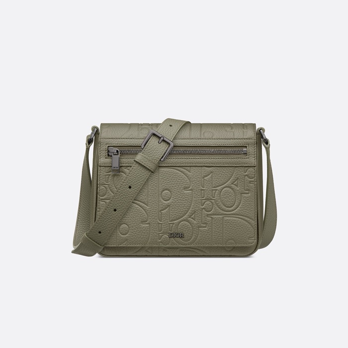 디올 메신저백 플랩 디올 그래비티 레더 그레인드 카프스킨 카키 1ESPO329LLG - Dior Messenger Bag with Flap Dior Gravity Leather Grained Calfskin Khaki