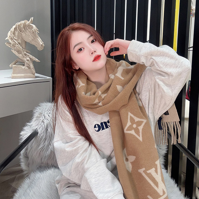루이비통 여자 머플러 레이캬비크 캐시미어 세이블 베이지 M76067