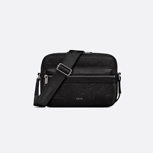 디올 라이더 2 집 메신저백 디올 그래비티 레더 그레인드 카프스킨 블랙 1ESPO340LLG - Dior Rider 2.0 Zipped Messenger Bag Dior Gravity Leather Grained Calfskin Black