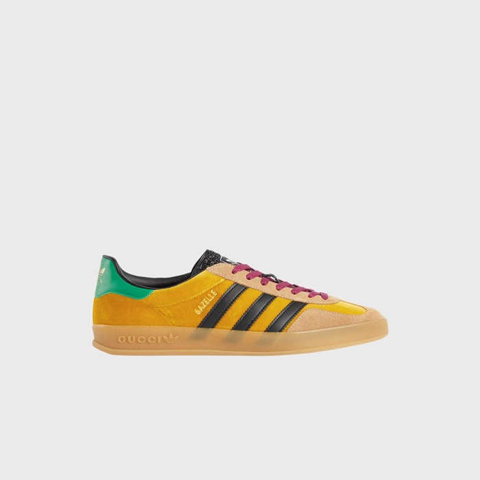 구찌 X 아디다스 남/녀 가젤 벨벳 옐로우/그린/블랙 로우탑 스니커즈 【매장-130만원대】 - Gucci Unisex Yellow Sneakers - gu5000x