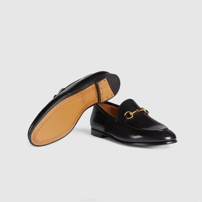 구찌 여성 레더 홀스빗 로퍼 - Gucci Womens Black Loafers - gus7615x