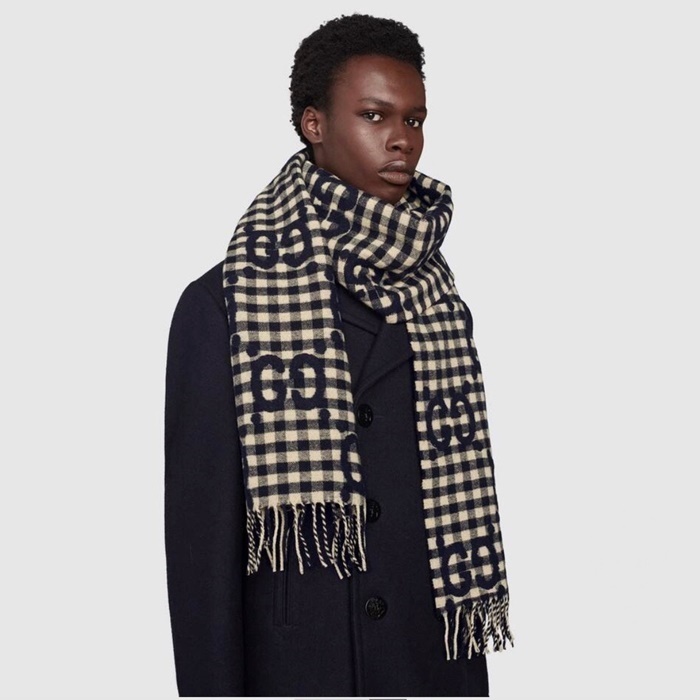 구찌 여성 네이비 머플러 - Gucci Womens Navy Muffler - acc7350x