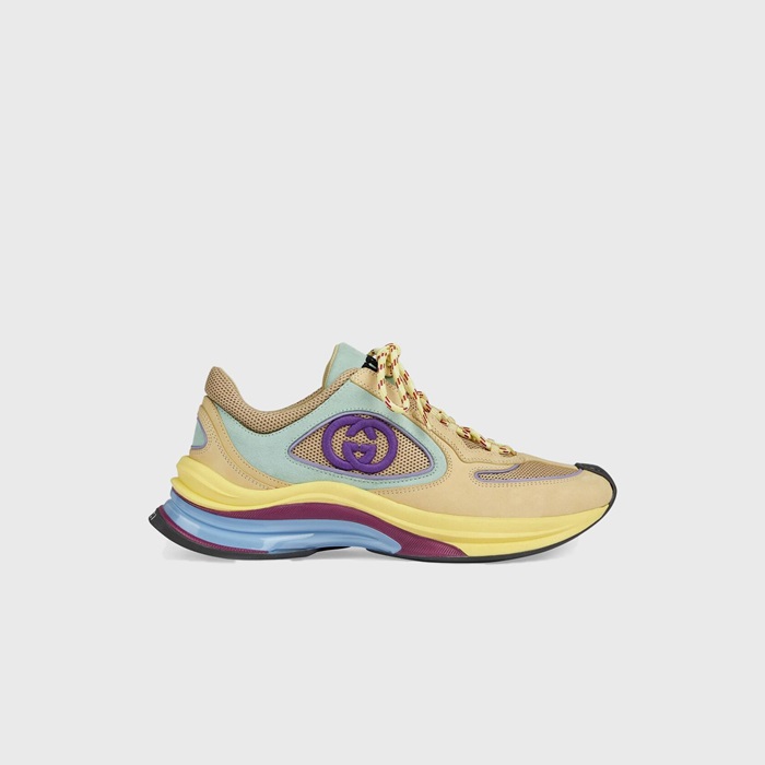 구찌 여성 런 옐로우 스웨이드 스니커즈 【매장-160만원대】 - Gucci Womens White Sneakers - gu5048x