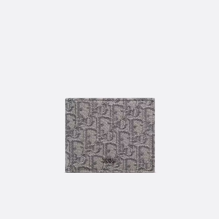 디올 남성 루테늄 컬러 오블리크 자카드 지갑 - Dior Mens Gray Wallets - di5672x