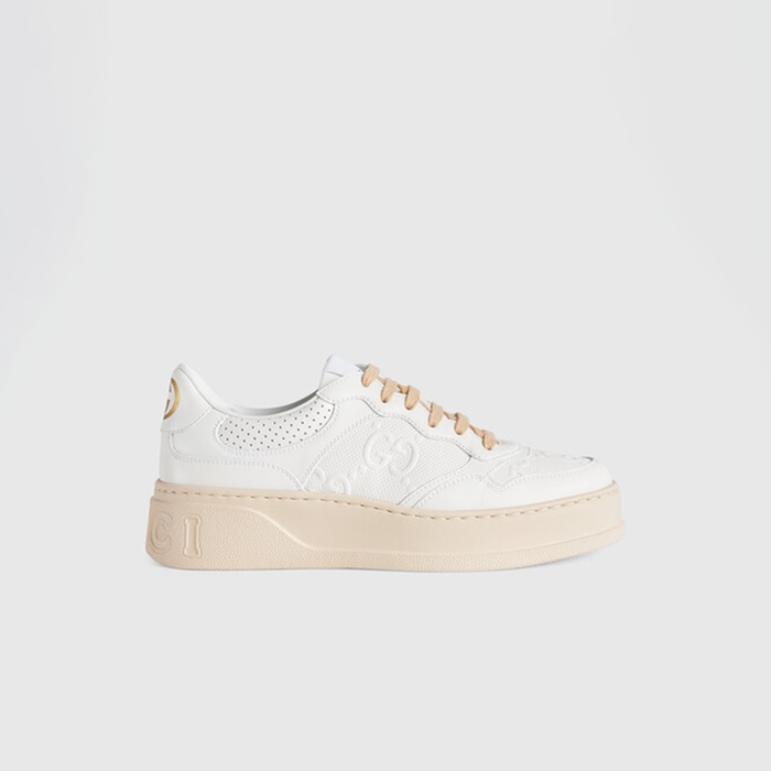 구찌 여성 GG 엠보스 스니커즈 【매장-130만원대】 - Gucci Womens White Sneakers - gu5058x