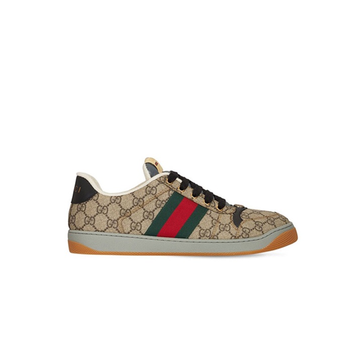 구찌 남/녀 더티 올드 플라워 스크리너 스니커즈 【매장-130만원대】 - Gucci Unisex Beige Sneakers - gu5055x
