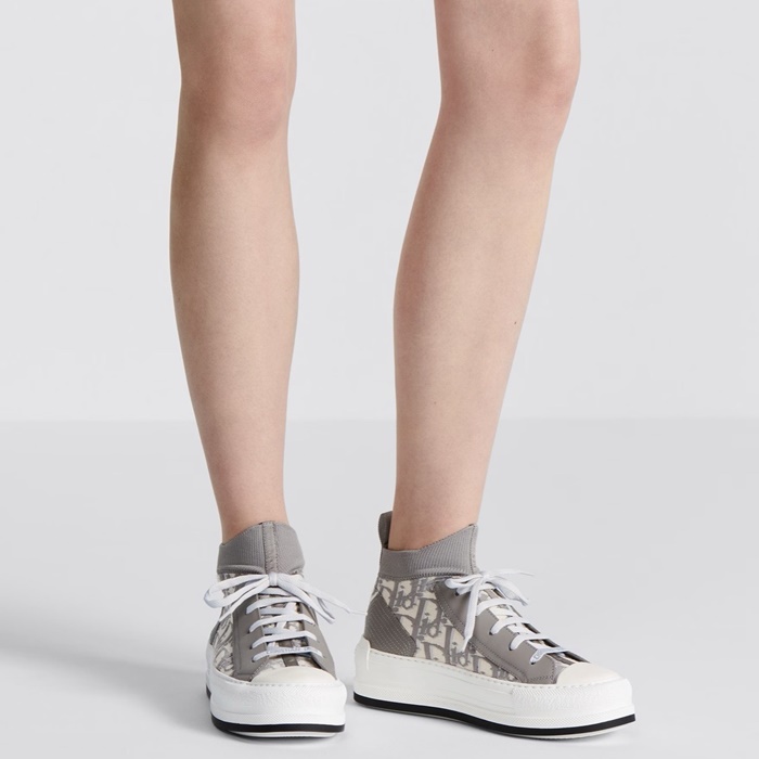 디올 여성 그레이 하이탑 스니커즈 - Dior Womens Gray Sneakers - dis5607x