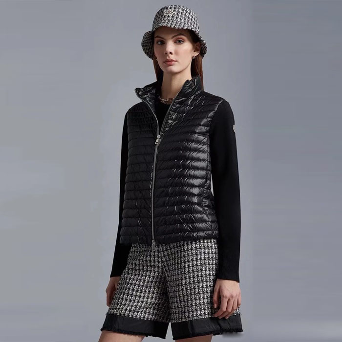 몽클레르 패딩 울 가디건 블랙 9B00017 - Moncler Padded Wool Cardigan Black