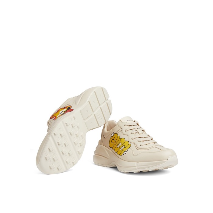 구찌 남/녀 아이보리 라이톤 - Gucci Unisex Ivory Sneakers - gus7124x