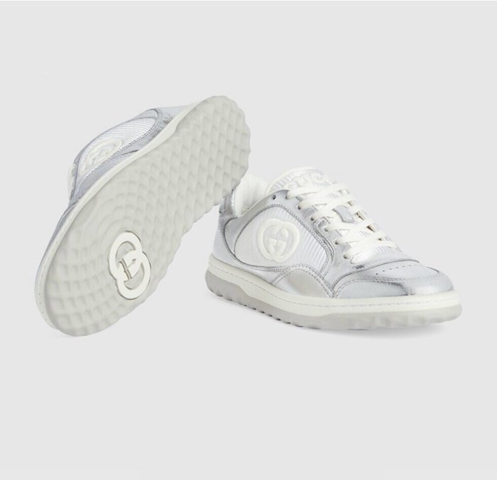 구찌 남/녀 실버 스니커즈 - Gucci Unisex Silver Sneakers - gus7634x