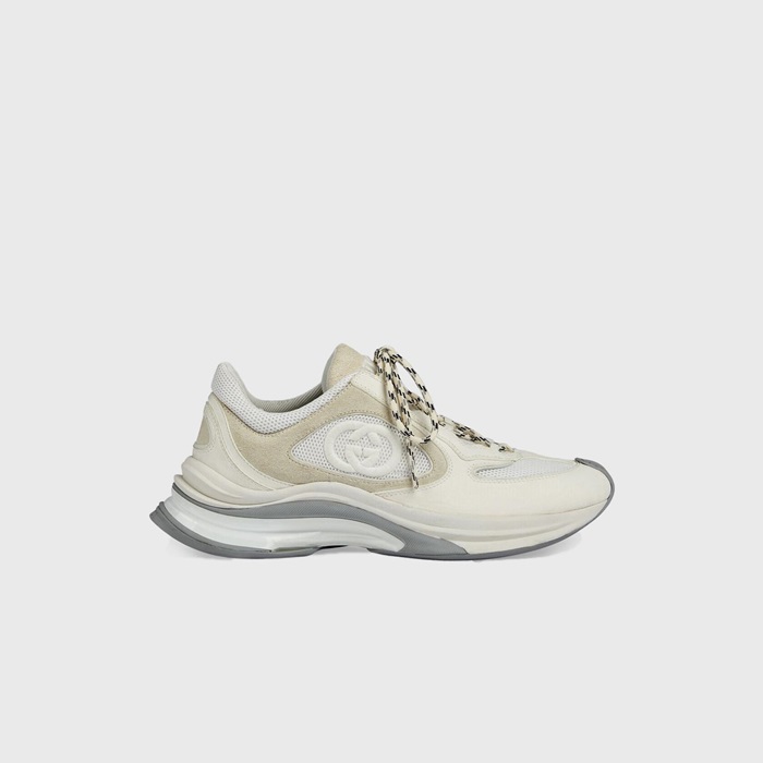 구찌 여성 런 화이트 스웨이드 스니커즈 【매장-160만원대】 - Gucci Womens White Sneakers - gu5047x