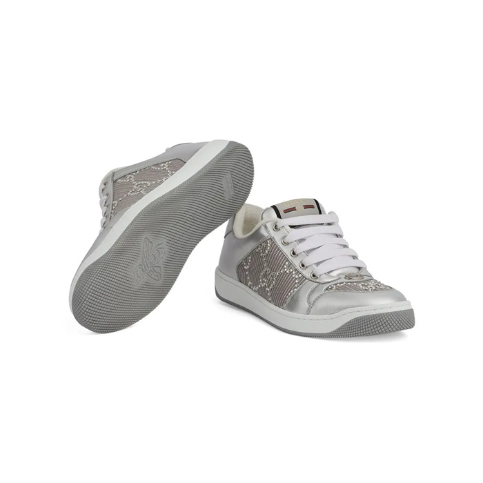구찌 남/녀 실버 스니커즈 - Gucci Unisex Silver Sneakers - gus7638x