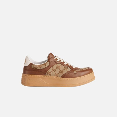 구찌 남/녀 GG 슈프림 캔버스 레더 스니커즈 【매장-150만원대】 - Gucci Unisex Camel Sneakers - gu5957x