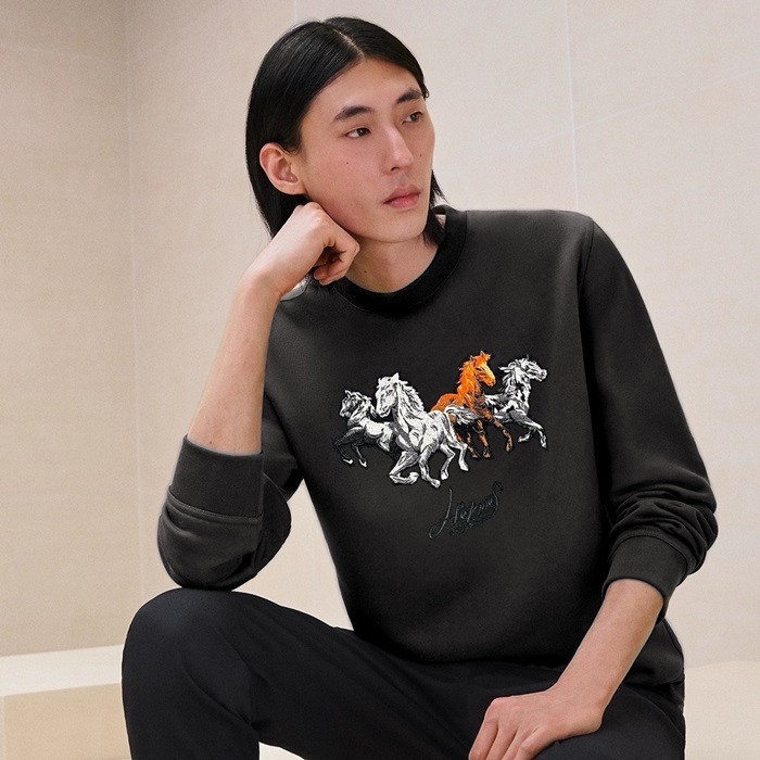에르메스 남성 라운드 맨투맨 - Hermes Mens Round Tshirt - hec7718x