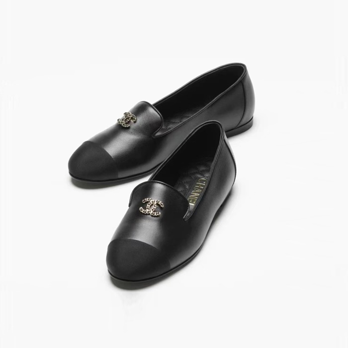 샤넬 여성 화이트 에스파듀 - Chanel Womens Black Slip-ons - chs7474x