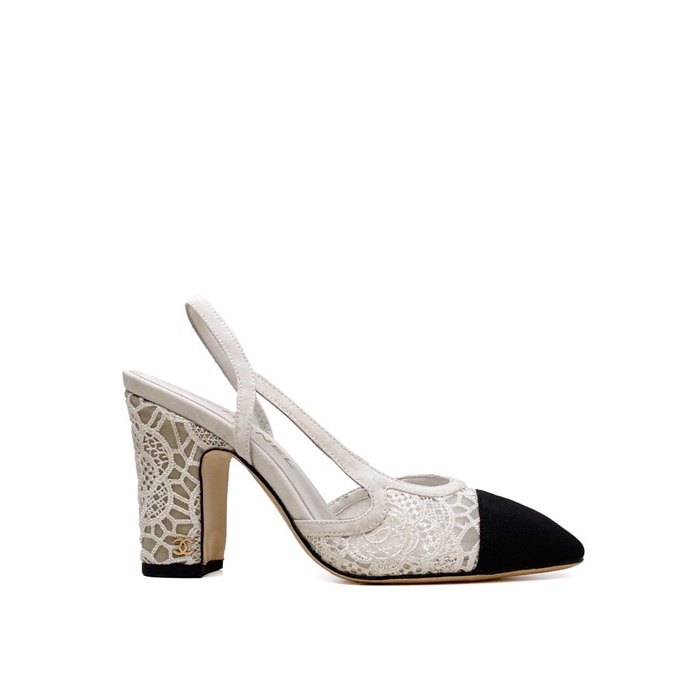 샤넬 여성 하이힐 슬링백 - Chanel Womens White Slingback - chs7443x