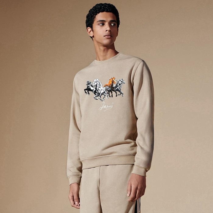에르메스 남성 라운드 맨투맨 - Hermes Mens Round Tshirt - hec7718x