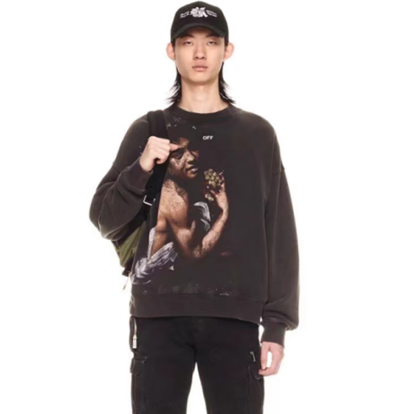 오프화이트 남성 모던 블랙 맨투맨 - Off-white Mens Black Tshirts - of7776x