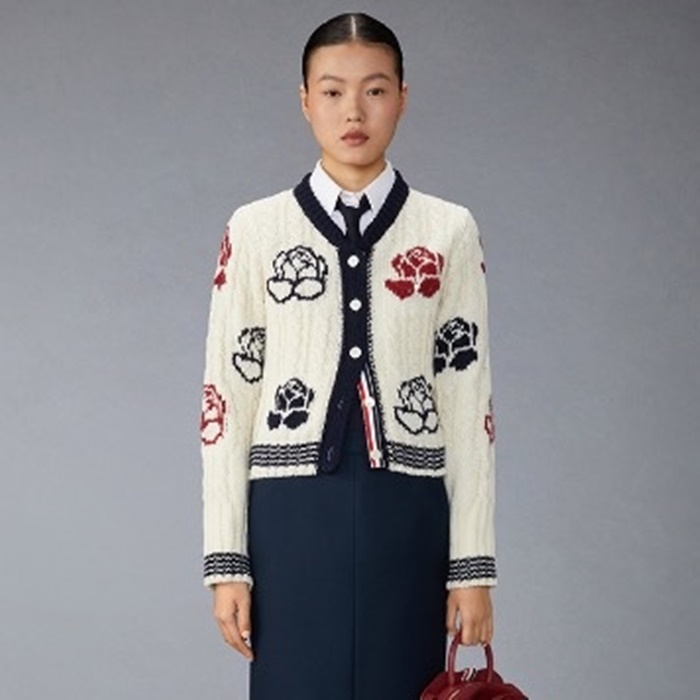 톰브라운 여성 라운드 가디건 - Thom Browne Womens Cardigan - thc7340x