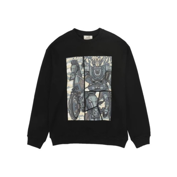에르메스 남성 모던 블랙 맨투맨 - Hermes Mens Black Tshirts - he7323x