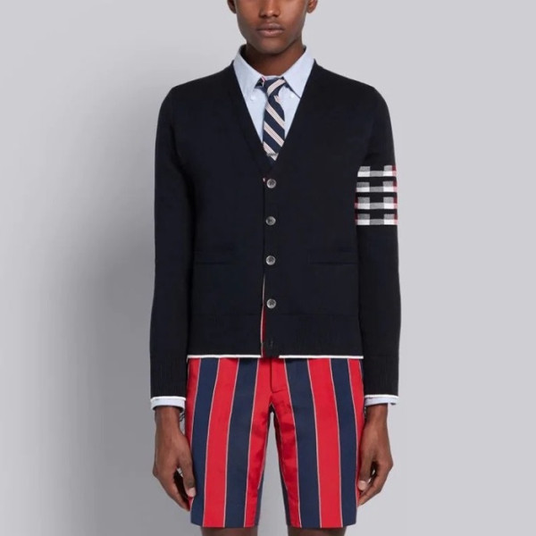 톰브라운 남성 브이넥 가디건 - Thom Browne Mens V-neck Cardigan - thc7090x