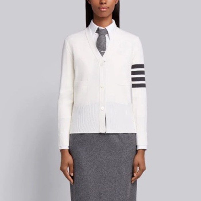 톰브라운 여성 브이넥 가디건 - Thom Browne Womens Cardigan - thc7438x