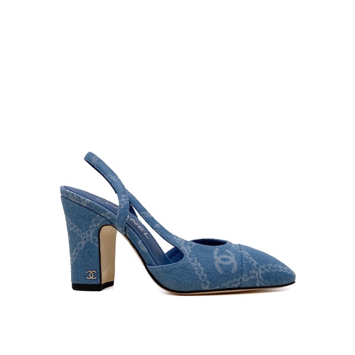 샤넬 여성 하이힐 슬링백 - Chanel Womens Blue Slingback - ch7437x