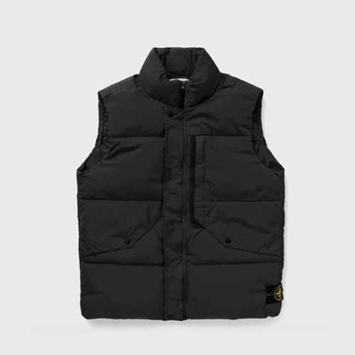스톤 아일랜드 G0423 가먼트 다이드 크링클랩스 라사이클 나일론 다운 베스트 블랙 7915G0423-V0029 - Stone Island G0423 Garment Dyed Crinkle Reps Recycled Nylon Down Vest Black