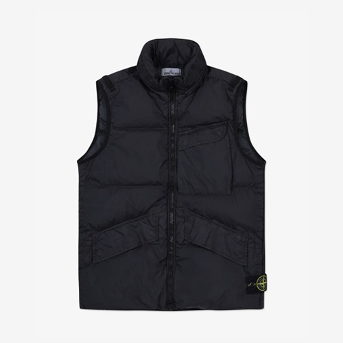 스톤 아일랜드 G0123 가먼트 다이드 크링클랩스 나일론 다운 베스트 블랙 7715G0123-V0029 - Stone Island G0123 Garment Dyed Crinkle Reps Nylon Down Vest Black