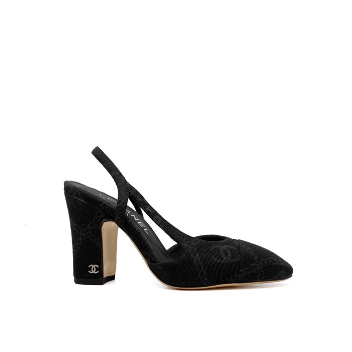샤넬 여성 하이힐 슬링백 - Chanel Womens Black Slingback - chs7438x