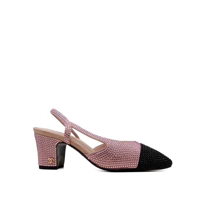 샤넬 여성 미들힐 슬링백 - Chanel Womens Cubic Slingback - chs7455x