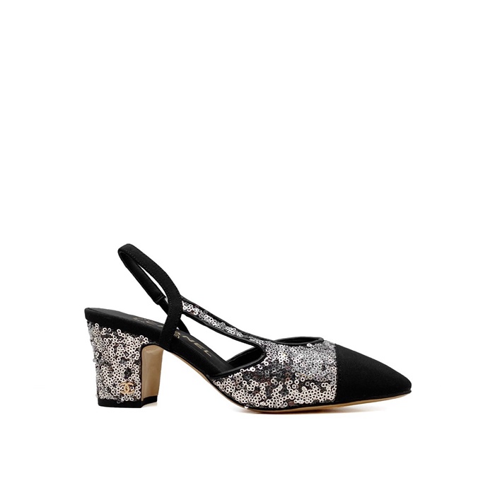샤넬 여성 미들힐 슬링백 - Chanel Womens Glitter Slingback - chs7441x