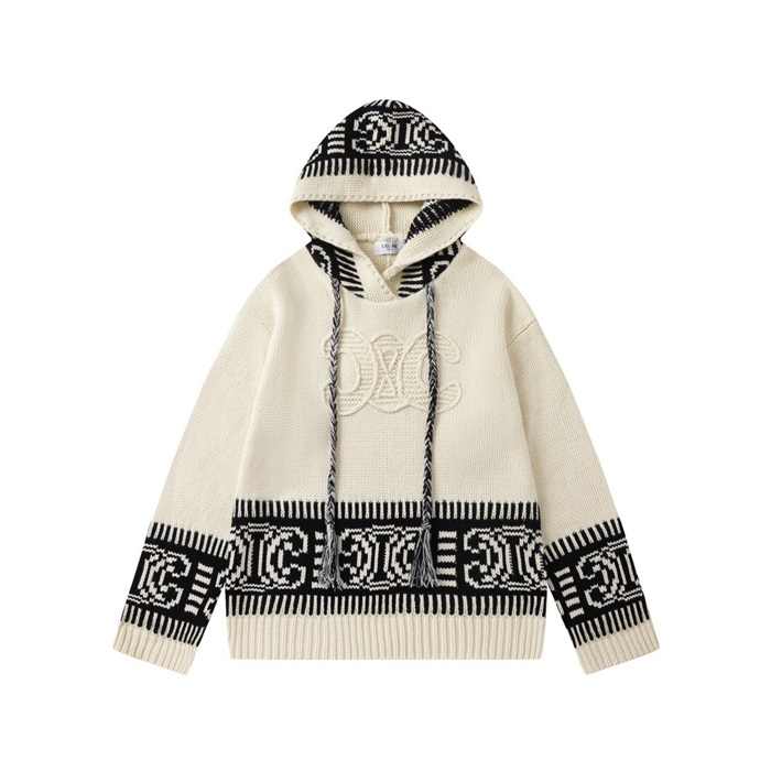 셀린느 남/녀 캐쥬얼 아이보리 후드티 - Celine Unisex Ivory Hoodie - ce7274x