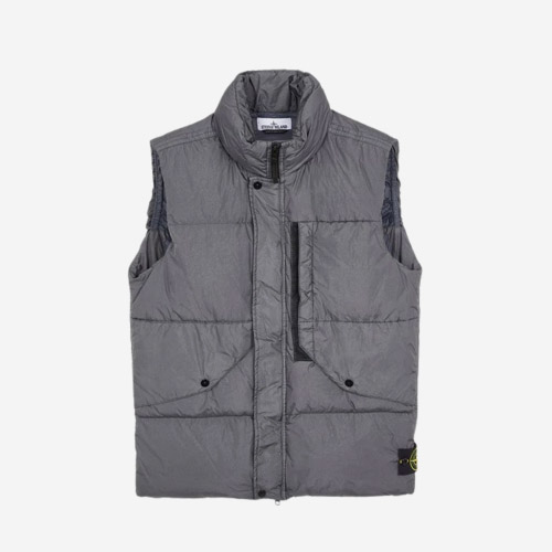 스톤 아일랜드 G0423 가먼트 다이드 크링클랩스 리사이클 나일론 다운 베스트 리드 7915G0423-V0062 - Stone Island G0423 Garment Dyed Crinkle Reps Recycled Nylon Down Vest Lead