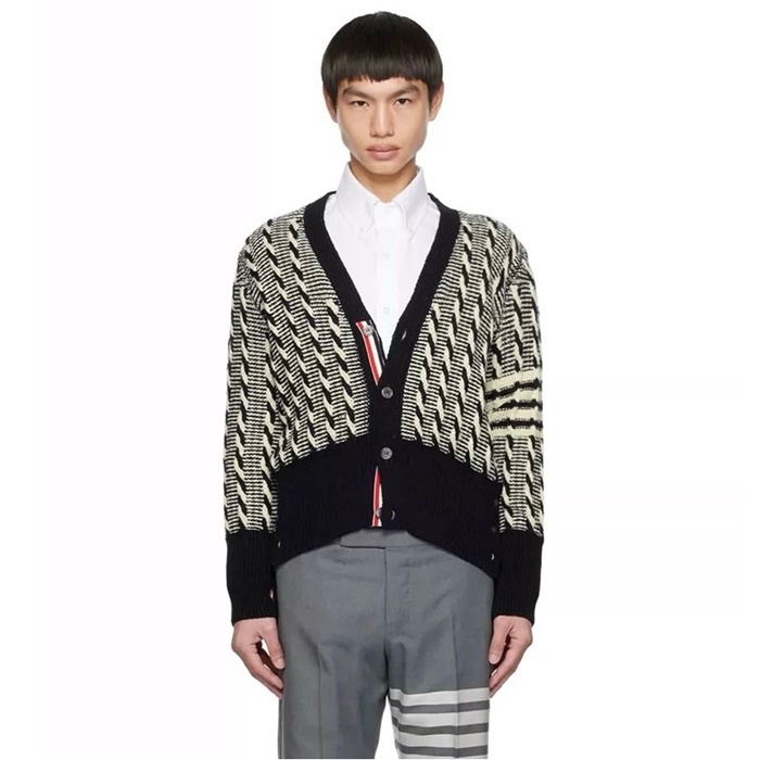 톰브라운 남성 브이넥 가디건 - Thom Browne Mens Cardigan - thc7440x